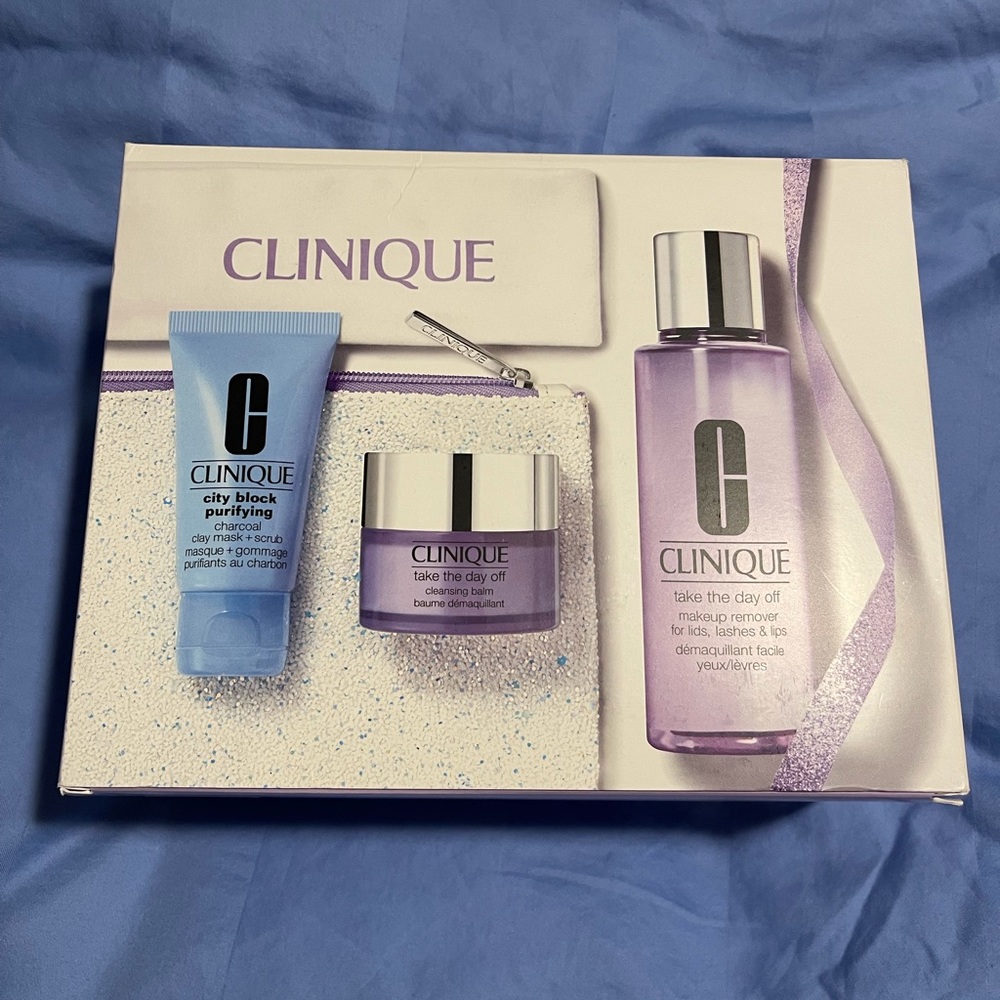 CLINIQUE TAKE OFF THE DAY MAKEUP SET CITY BLOCK PURIFYING REMOVER CLEANSER BALM